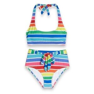 Modcloth Multicolor Striped Bikini